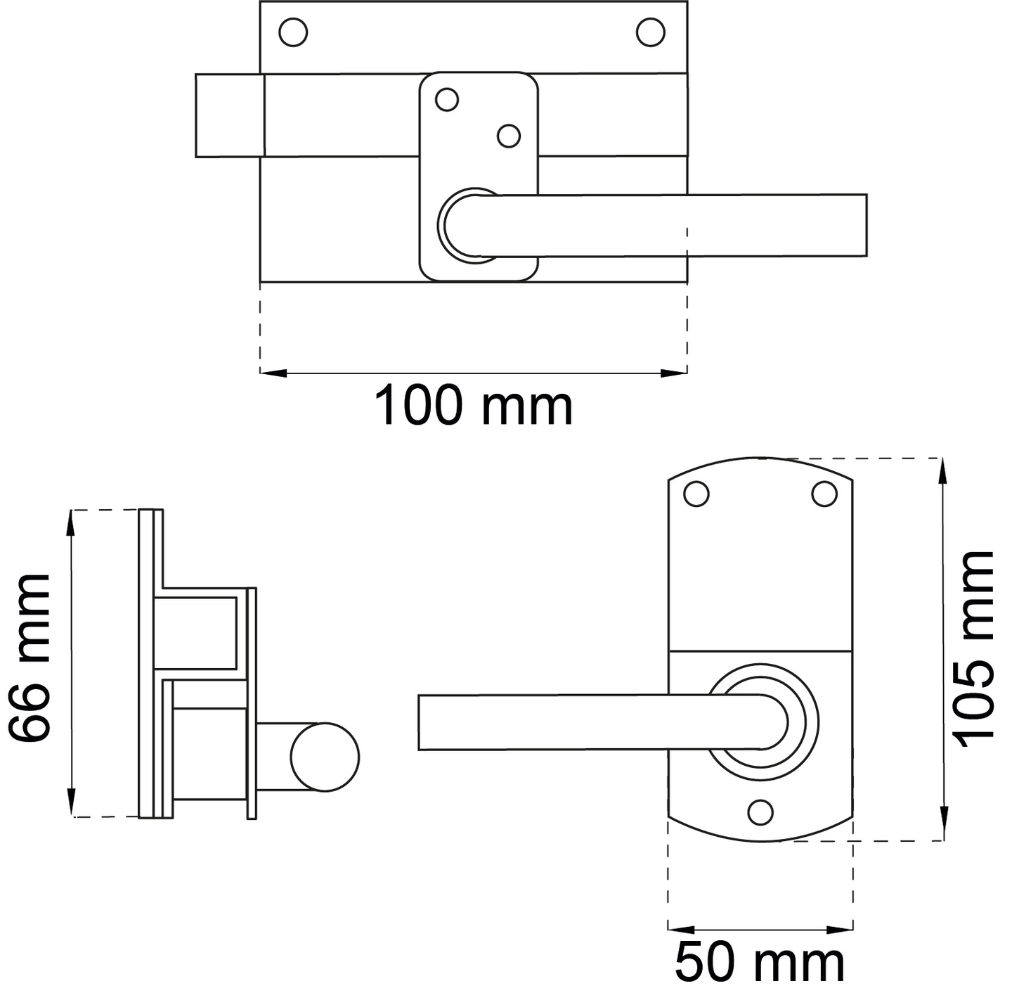 AD-LÅS HABO 2441 VÄNSTER SVART