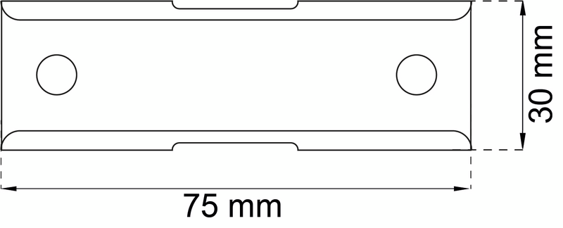 GARDINBESLAG  75X30MM VIT 2P 420-H2