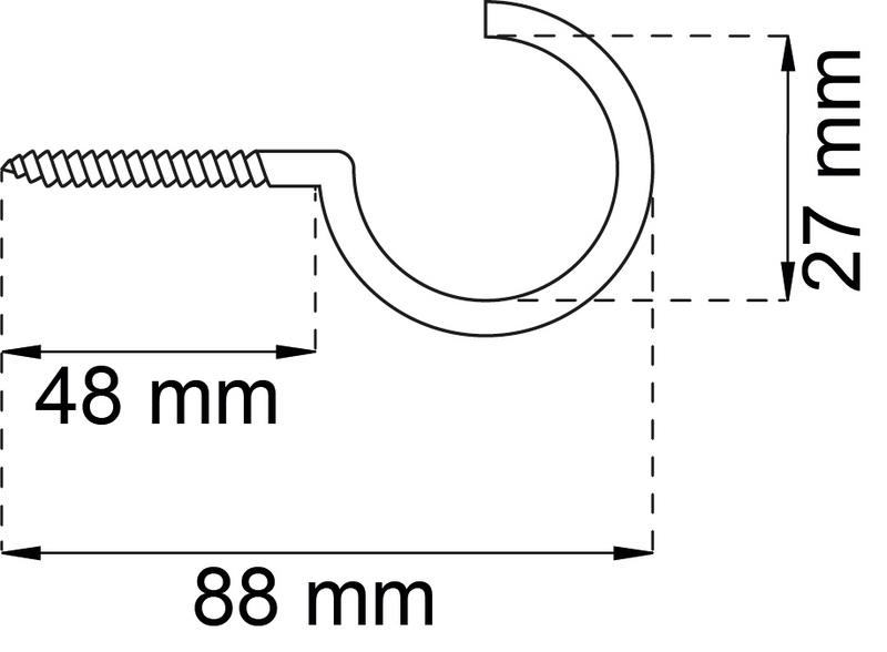 KLÄDSTRECKSKROK 90MM GALV 2P 5350 ELFÖRZINKAD