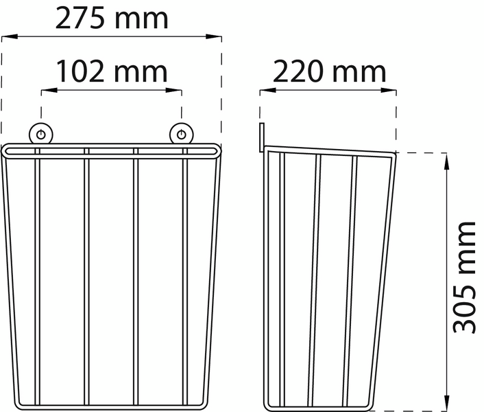 AVFALLSKORG HABO 446 VIT 305X275MM