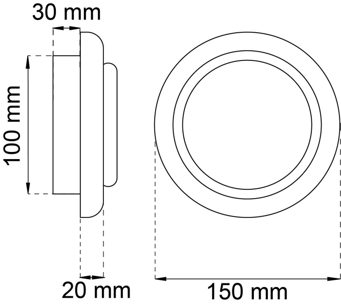 FRÅNLUFTSVENTIL HABO 1300 PLAST, 1300 100MM PLAST