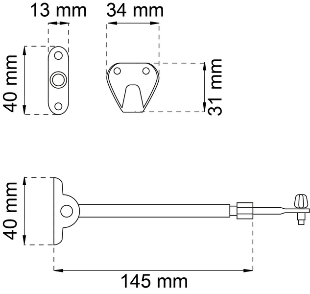 FÖNSTERHÅLLARE HABO 232 145-190MM VIT