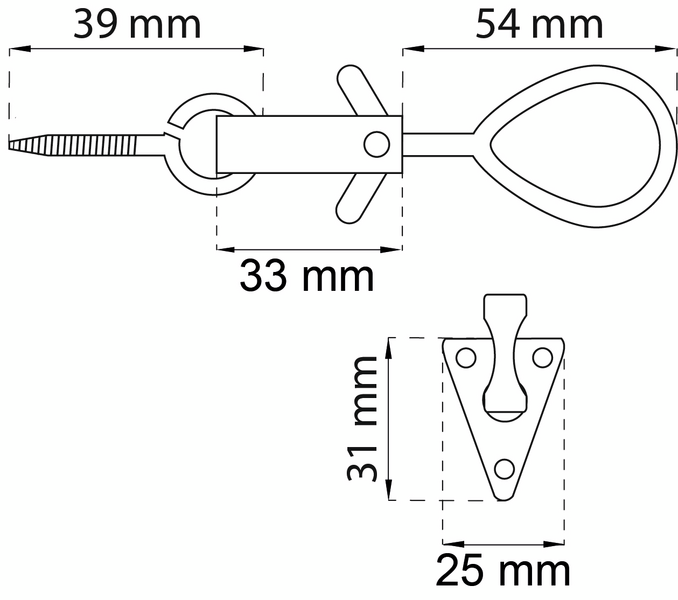 FÖNSTERLÅS HABO INKL SKRUV 177, 177VM