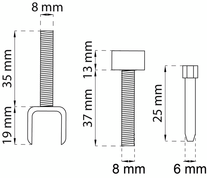 PINNGÅNGJÄRN HABO 835 EFZ D8MM 2ST