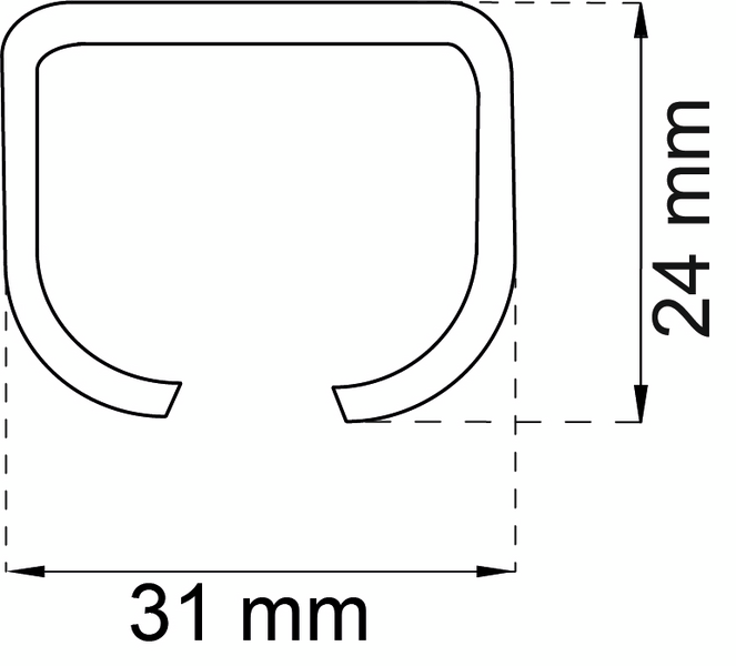 SKJUTDÖRRSSKENA HABO 0844 GALV, 0844 GALV K-40/75 3 METER