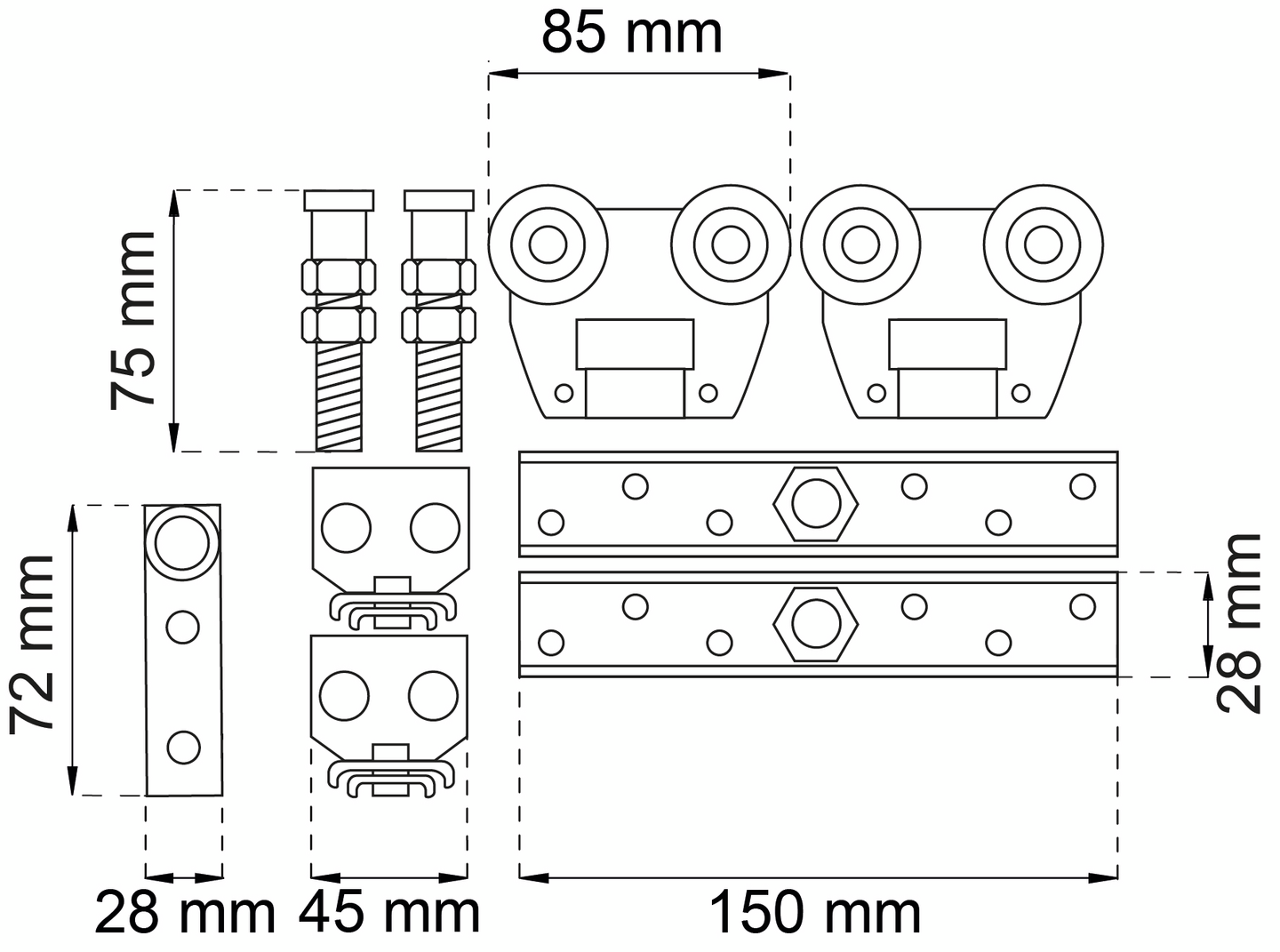 BESLAGSSATS HABO 5602 K-300, 5602  K-300 KOMPLETT