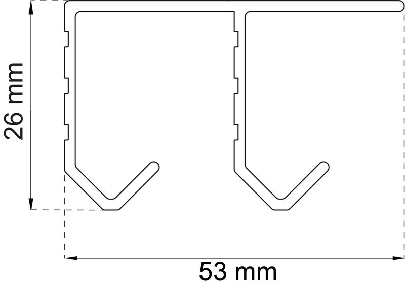 SKJUTDÖRRSSKENA HABO K-20/30 DUBBEL ALU 2M/30KG