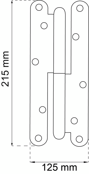 GARAGEGÅNGJÄRN HABO 1250 VÄNSTER EFZ 215MM