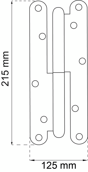 GARAGEGÅNGJÄRN HABO 1250 HÖGER EFZ 215MM