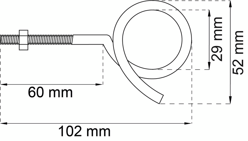 TRAPETSKROK HABO 115 FZ M8X100MM, 115 M8X100MM GALV