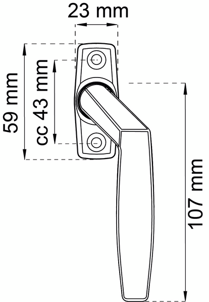 FÖNSTERHANDTAG HABO 2162 HÖ M KROM