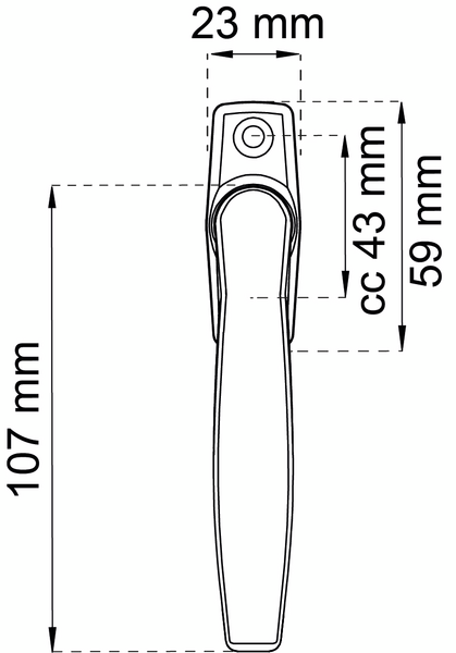 FÖNSTERHANDTAG RAKT KROM 2162