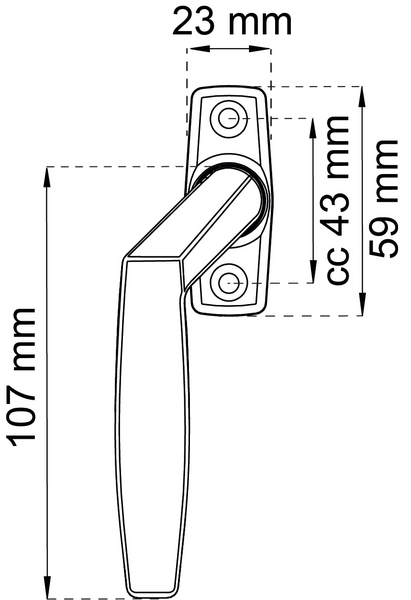 FÖNSTERHANDTAG HABO 2162 VÄ M KROM