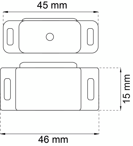 MAGNETLÅS HABO 2012 NICKEL 4KG 46X15MM 2ST
