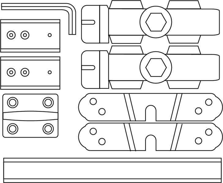 SKJUTDÖRRSBESLAG K-60 KOMPLETT ALUM ROLLOCK 960 60KG 63-120CM