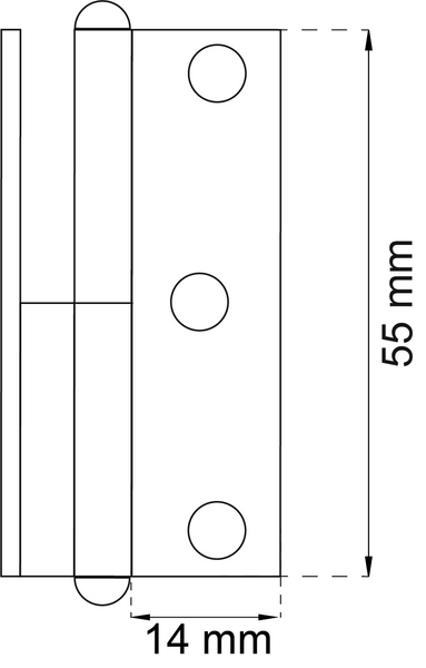 GÅNGJÄRN  55MM HÖGER GALV 2P 5006 VINKELBOCKAT LYFTGÅNGJÄRN