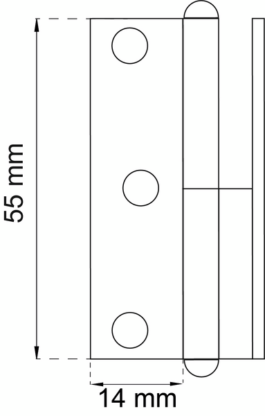 GÅNGJÄRN  55MM VÄNSTER MÄSS 2P 5006 VINKELBOCKAT LYFTGÅNGJÄRN