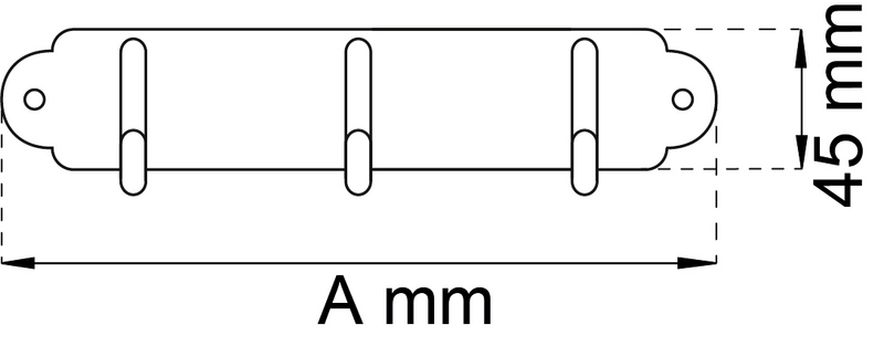 HANDDUKSHÄNGARE HABO 1803-3 KROM 45X245MM