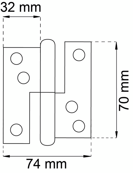 LYFTGÅNGJÄRN HABO 1002 VÄ EFZ 70MM 2ST