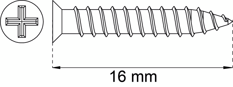 TRÄSKRUV HABO 2 NICKEL D4X16MM 8ST