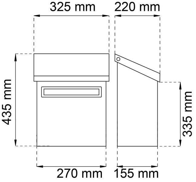 POSTLÅDA HABO 555 GRÅ PLAST 435X325MM