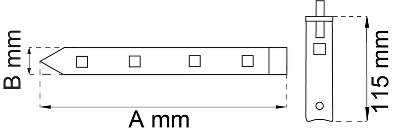 HAKGÅNGJÄRN HABO 104 VARMGALV, 1000MM