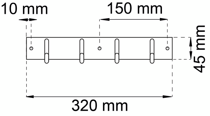 HANDDUKSHÄNGARE HABO 4-KROK KROM, 1903-4 320X45MM