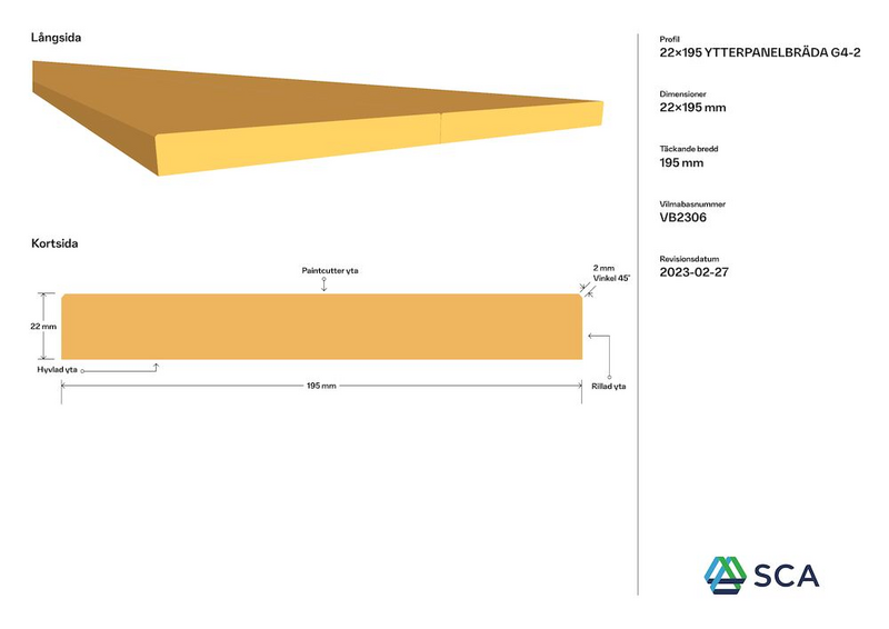 YTTERPANEL 22X195X5400 G4-2