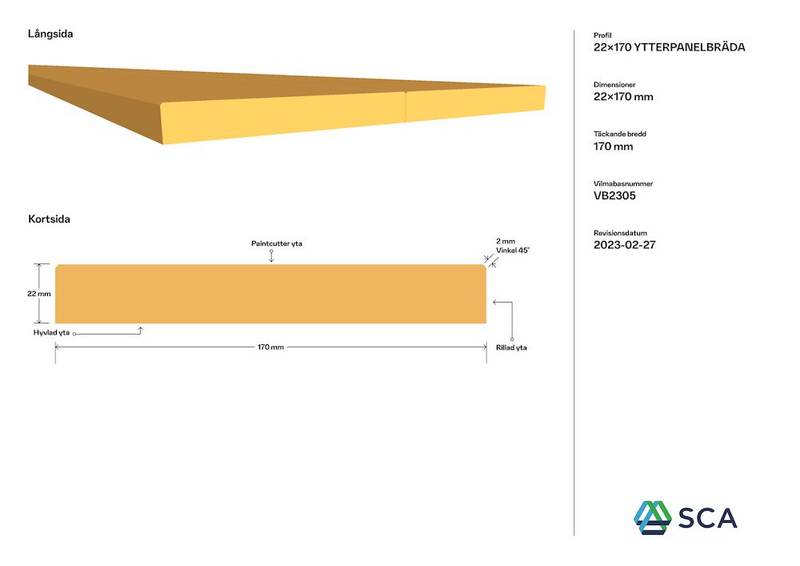 YTTERPANEL 22X170X4200 G4-2