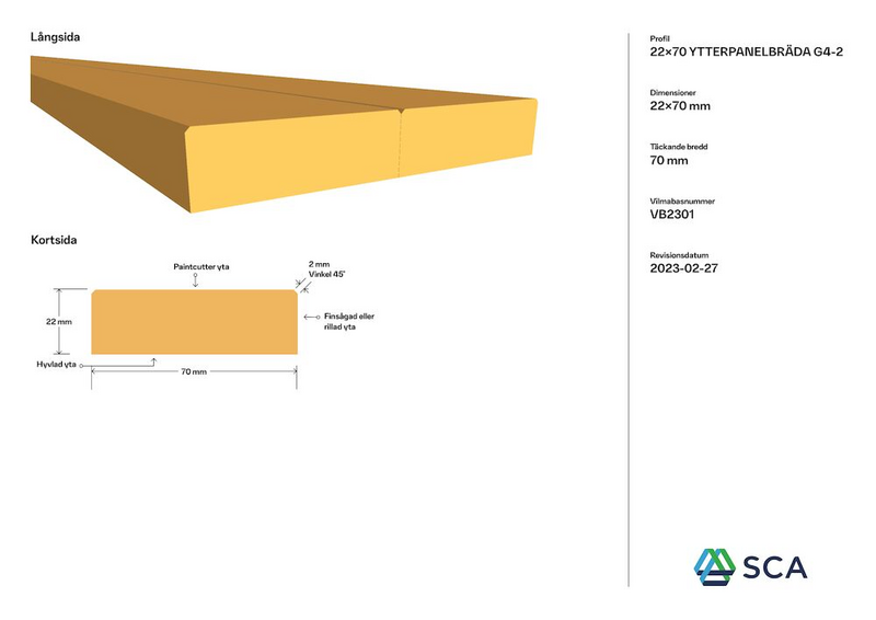 YTTERPANEL 22X70X3600 G4-2
