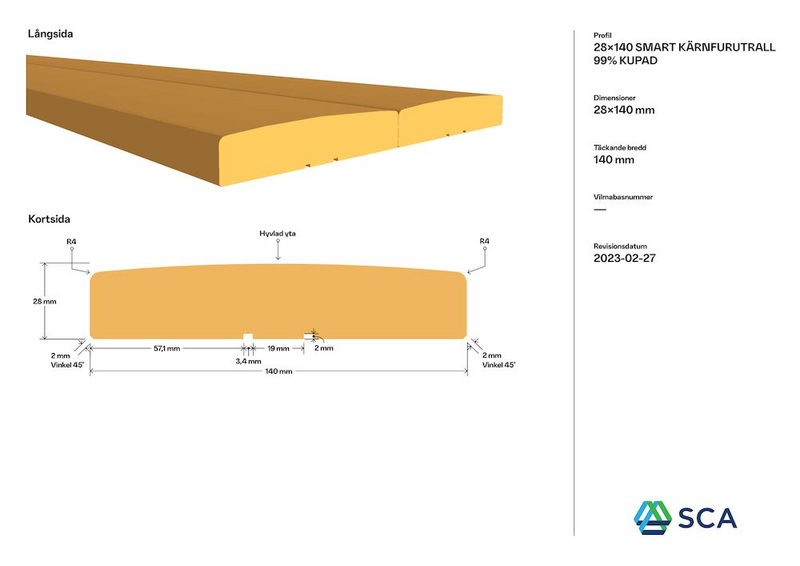 KÄRNFURUTRALL 28X140X4200