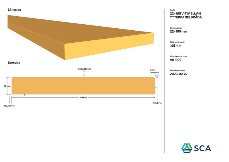 YTTERPANEL 22X195X4200 MELLANSTRUKEN VIT G4-2