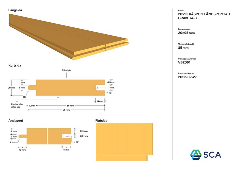 RÅSPONT SCA 20X95X4200 ÄNDSPONT