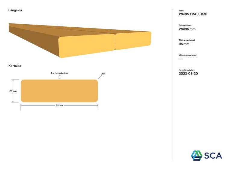 TRALL 28X95X3300 STANDARD IMP AB G4-3
