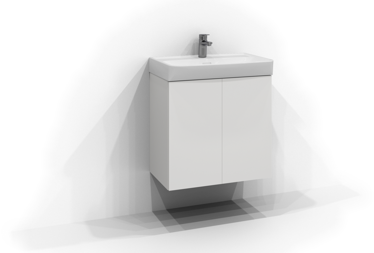 Allaskaappi Svedbergs Bloc 60x35 sileä valkoinen 2 ovea