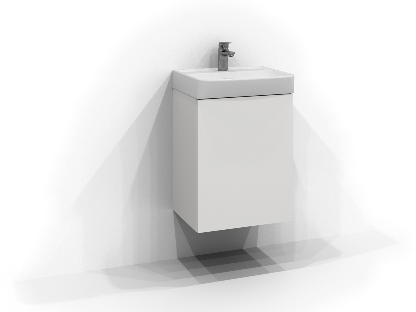 Allaskaappi Svedbergs Bloc 45x35 sileä valkoinen 1 ovi