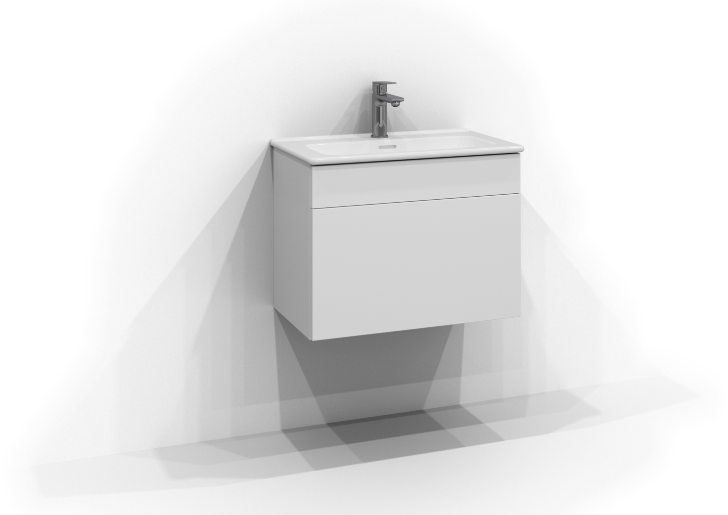 Allaskaappi Svedbergs Poem 60x35 valkoinen 1 laatikko sileä push open