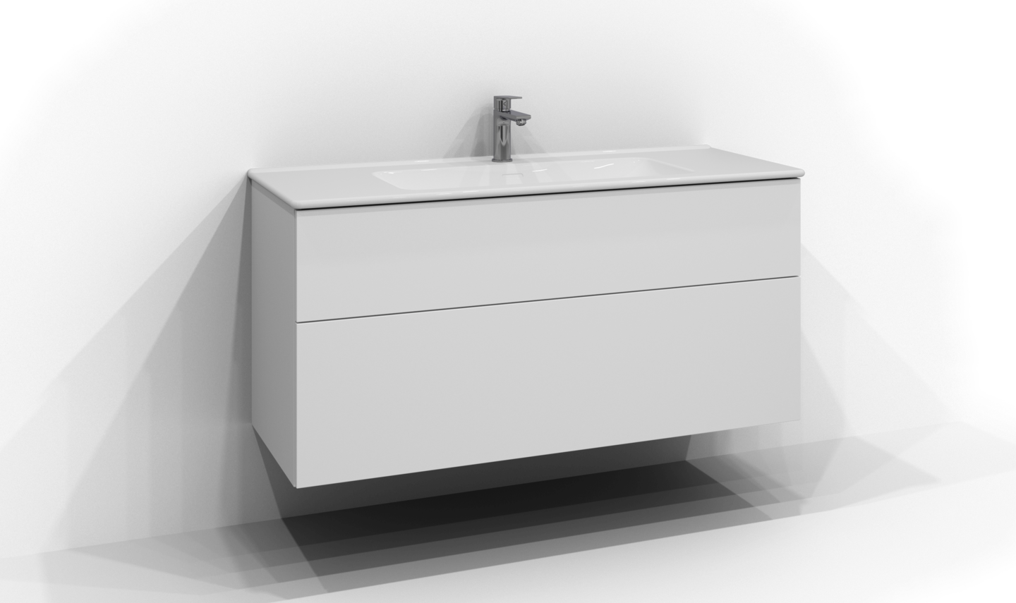 Allaskaappi Svedbergs Poem 120x45 valkoinen 2 laatikkoa sileä