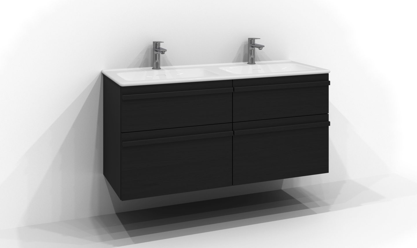 Allaskaappi Svedbergs Poem 120x45 musta saarni 4 laatikkoa vedinlista