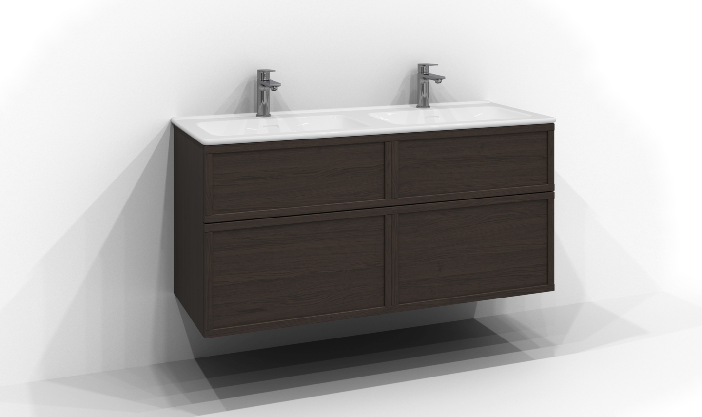 Allaskaappi Svedbergs Poem 120x45 tumma saarni 4 laatikkoa kehys push open