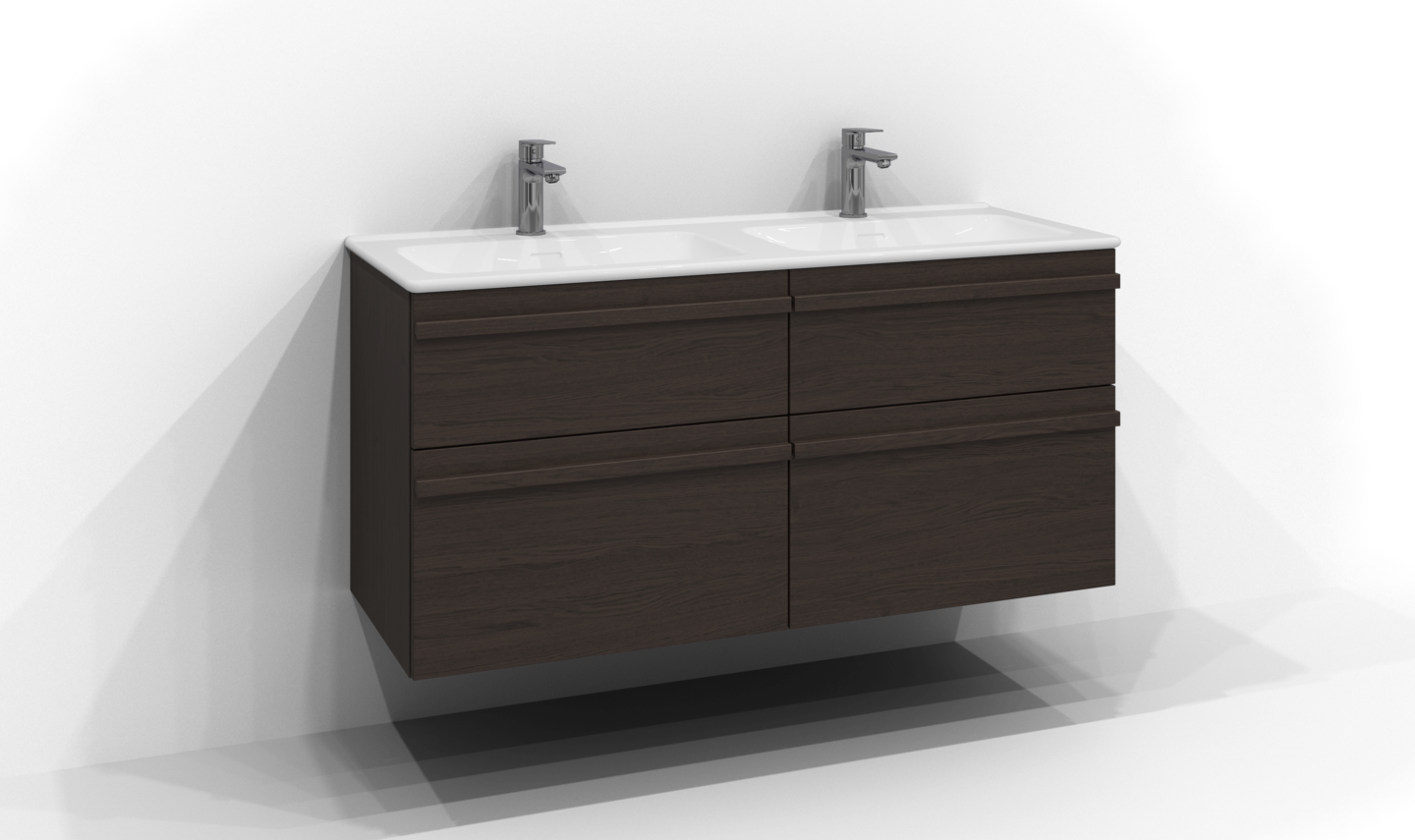 Allaskaappi Svedbergs Poem 120x45 tumma saarni 4 laatikkoa vedinlista