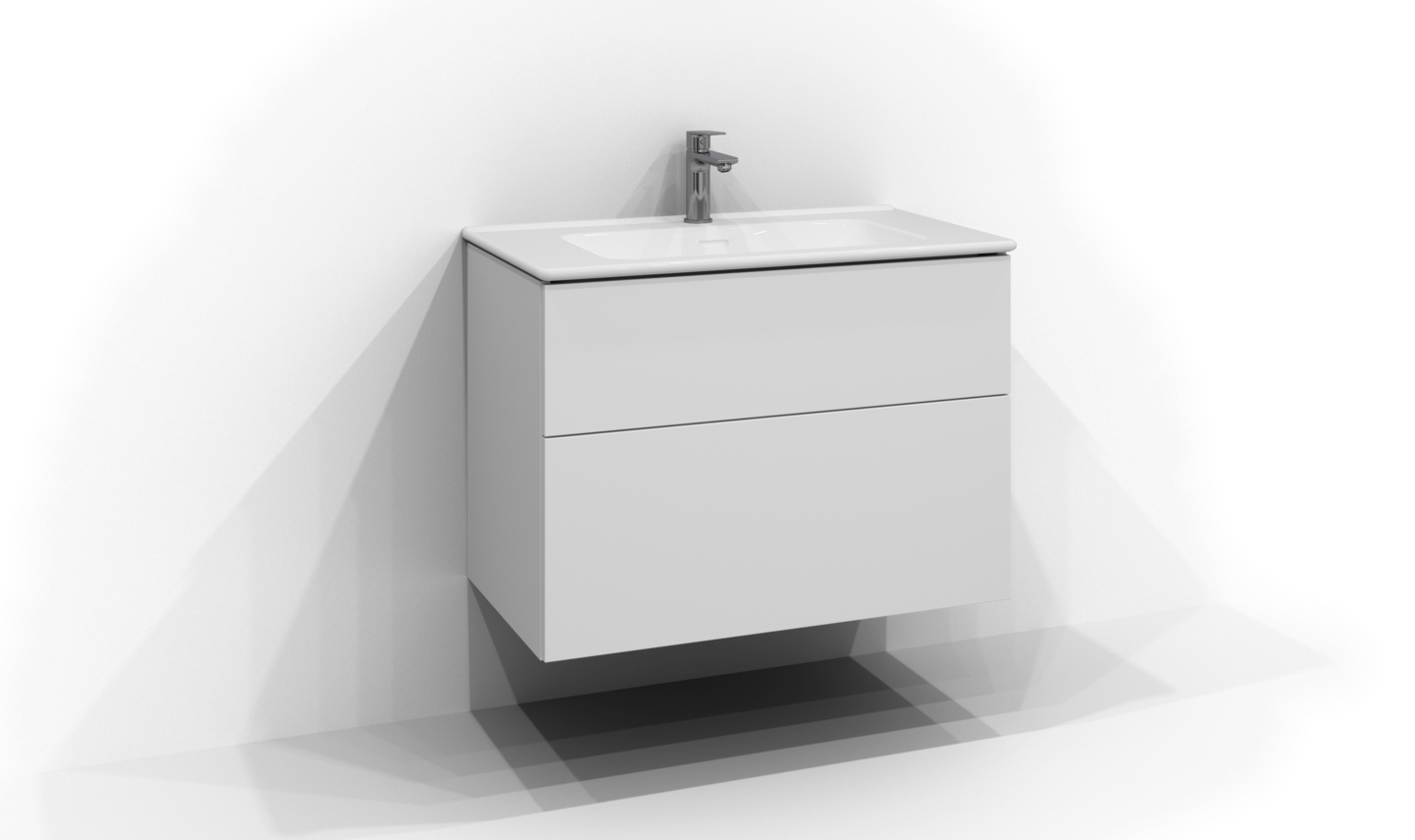 Allaskaappi Svedbergs Poem 80x45 valkoinen 2 laatikkoa sileä