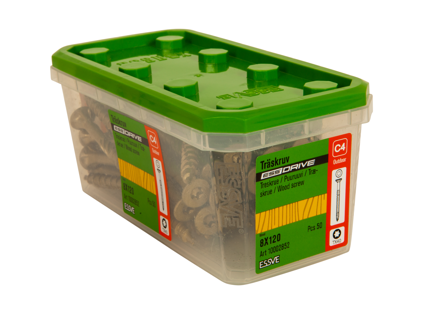 TRÄSKRUV ESSDRIVE FÖRSÄNKT HUVUD CORRSEAL 8X120 50ST