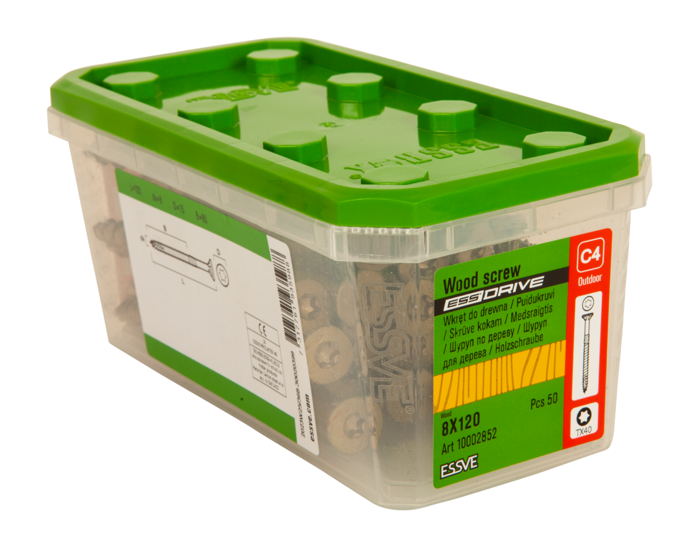 TRÄSKRUV ESSDRIVE FÖRSÄNKT HUVUD CORRSEAL 8X120 50ST