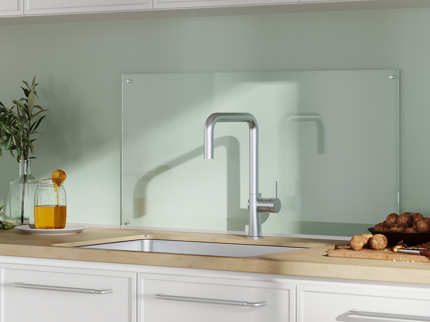 Karkaistu lasilevy Fibo 6x450x900mm kirkas hiottu lasireuna