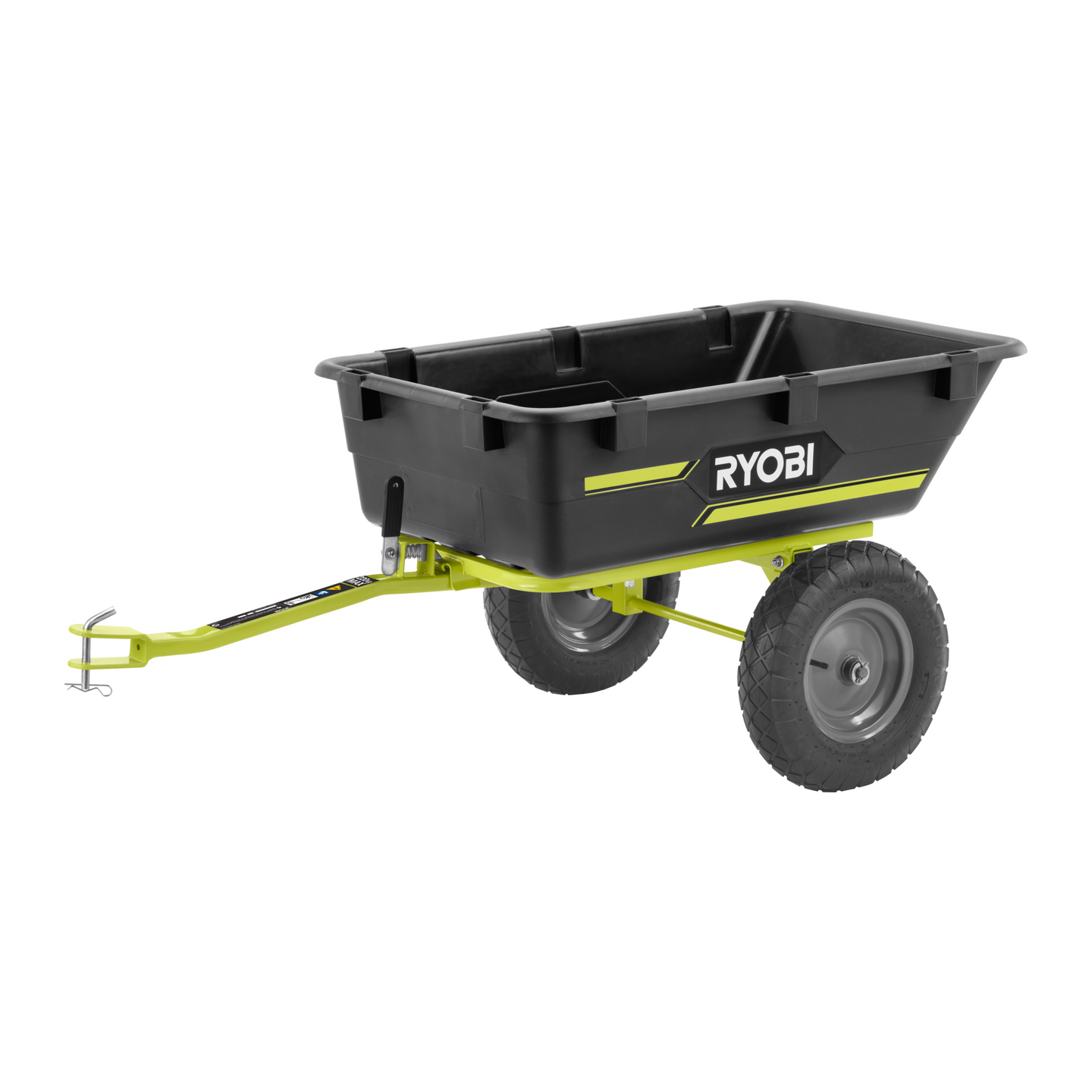 Peräkärry RYOBI RAC476 200L puutarhatraktoreille kipillä