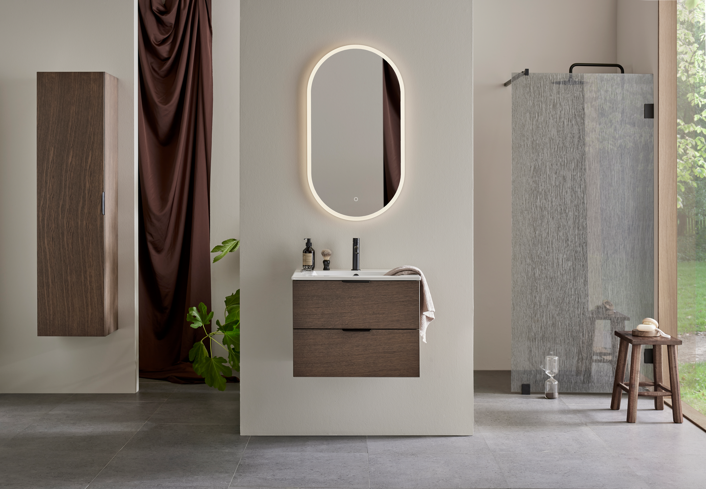 TVÄTTSTÄLLSSKÅP HAFA GO 2 LÅDOR MÖRK EK 600 M TVÄTTSTÄLL