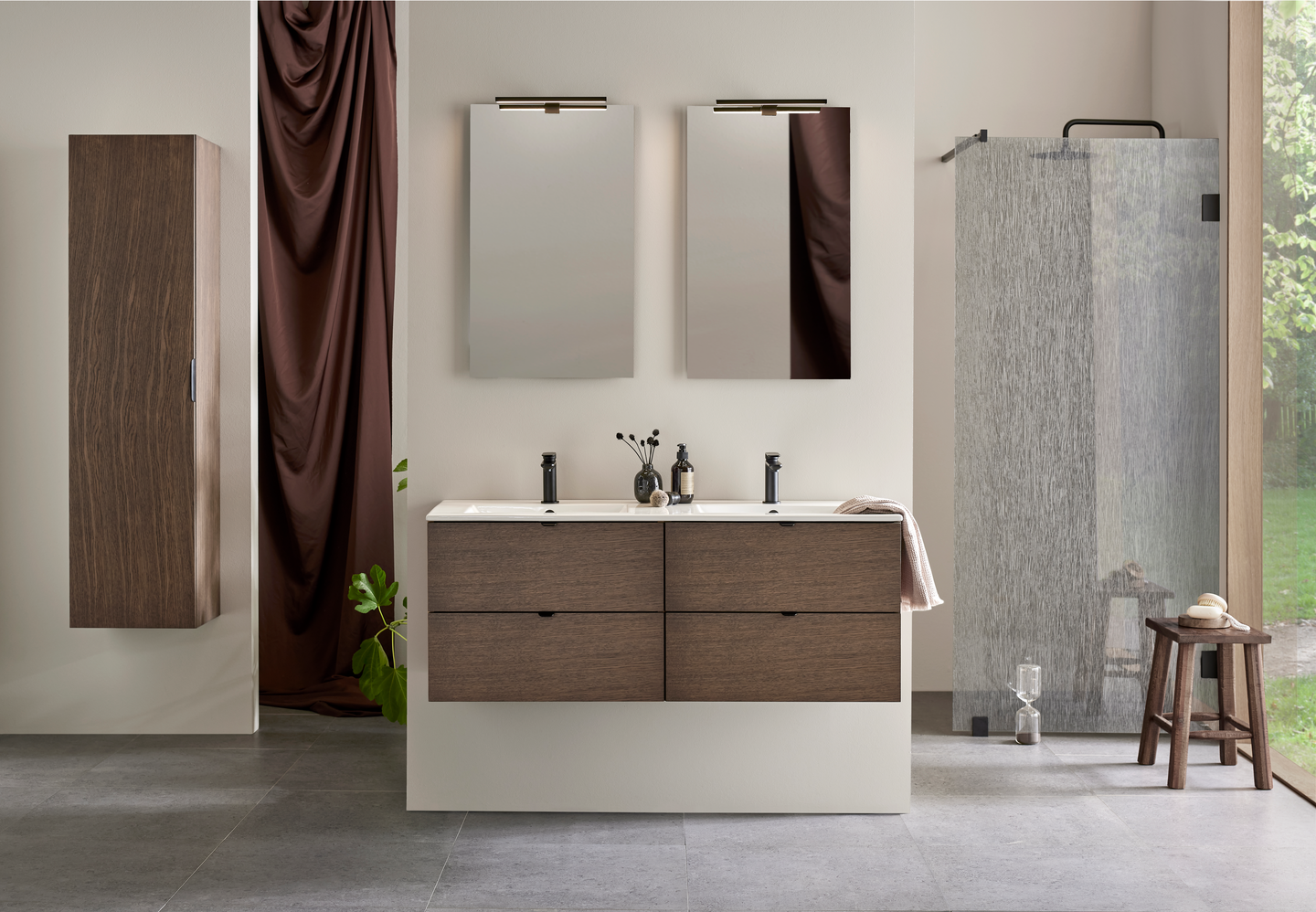 TVÄTTSTÄLLSSKÅP HAFA GO 2X2 LÅDOR MÖRK EK 1200D