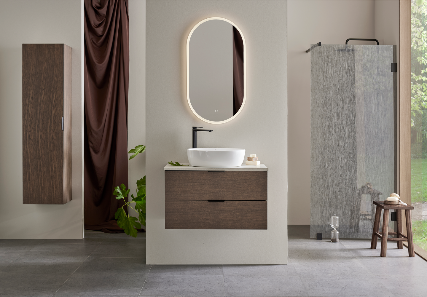 TVÄTTSTÄLLSSKÅP HAFA GO 2 LÅDOR, MÖRK EK 800