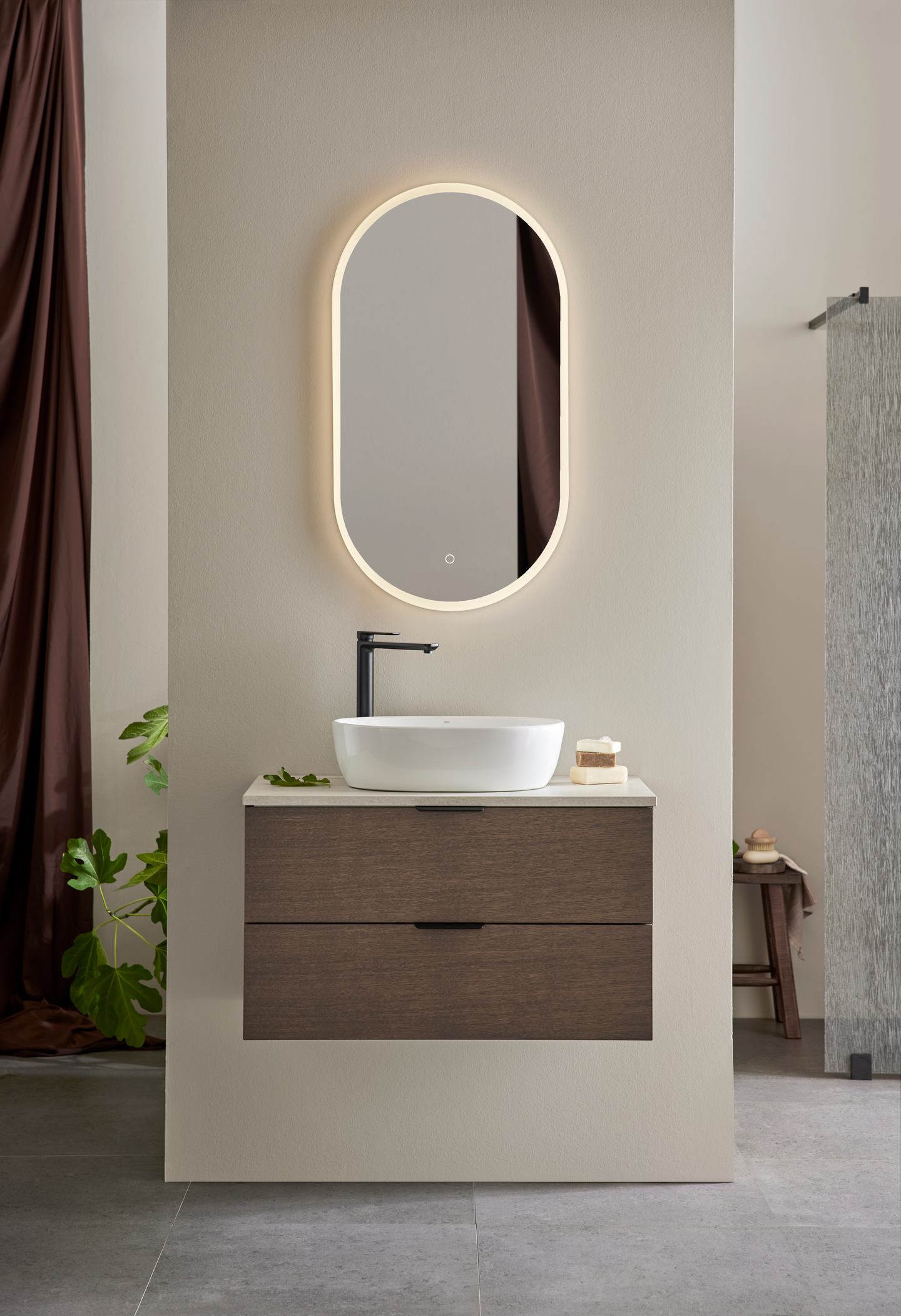 TVÄTTSTÄLLSSKÅP HAFA GO 2 LÅDOR, MÖRK EK 800